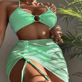 Conjunto Biquíni Canelado Com Saia Summer Chic