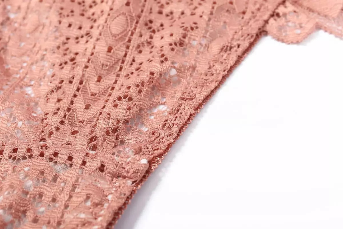 Renda rosa detalhes florais delicados - tecido lingerie feminina premium qualidade