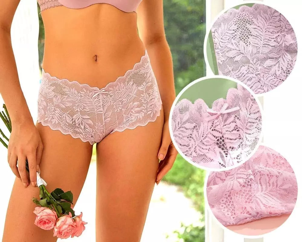Calcinha renda rosa delicada lingerie feminina íntima romântica moda sensual mulher