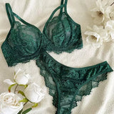 Conjunto de Lingerie Rendado Encantadora
