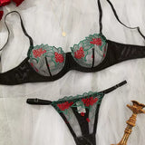 Conjunto de Lingerie Rendado Sexy Desejo Secreto