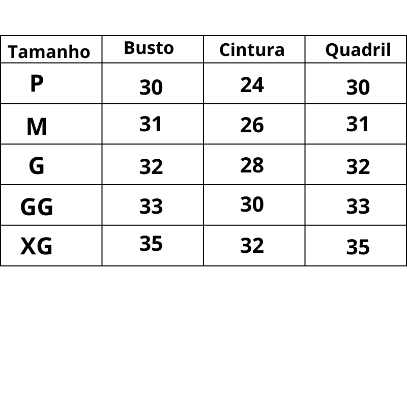 Lingerie_Rendada_Toque_Final_Tabela_de_Tamanhos do P ao XG