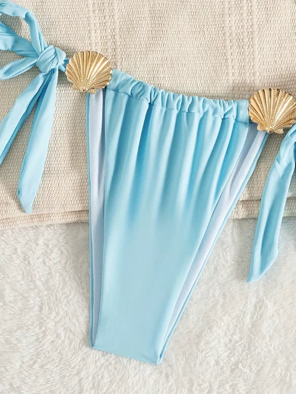 conjunto de biquíni, conjunto biquínis, Conjunto biquíni, biquínis femininos, biquínis chiques, biquíni azul, biquini elegante, biquini azul claro