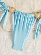 conjunto de biquíni, conjunto biquínis, Conjunto biquíni, biquínis femininos, biquínis chiques, biquíni azul, biquini elegante, biquini azul claro