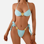 conjunto de biquíni, conjunto biquínis, Conjunto biquíni, biquínis femininos, biquínis chiques, biquíni azul, biquini elegante, biquini azul claro