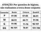Tabela de Medidas Biquiní Summer Chic do P ao GG