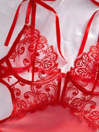 Body modelador Body Sensual Rendado Desiré vermelho 