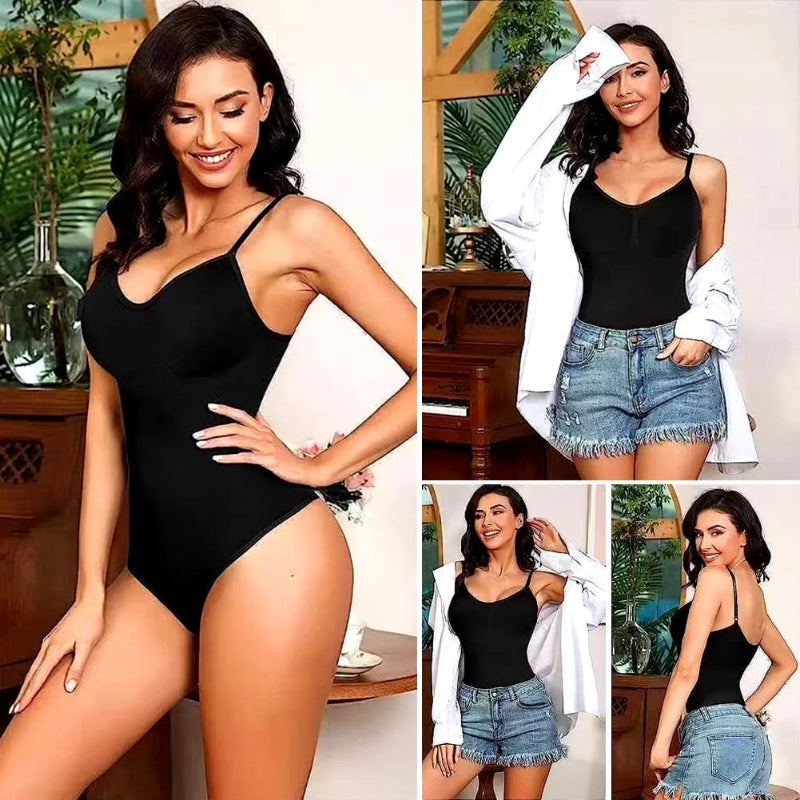 Body preto com alças finas feminino - blusa modeladora para usar com short jeans