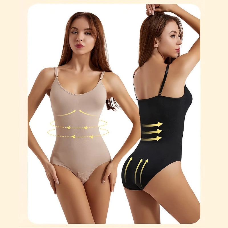 Body modelador feminino alta compressão com alças ajustáveis
