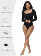 modelador body, Body modelador feminino, body modelador alta compressão, body modelador, body manga longa, body de compressão, body compressão, body com compressão na barriga