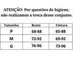 Tabela de medidas body sensual rendado desiré do P ao GG