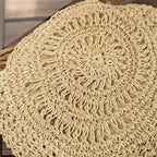 Bolsa de croche de praia com textura artesanal em palha natural