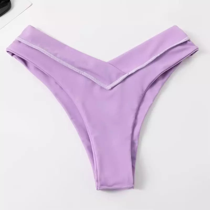 Calcinha Biquíni Cintura Alta Beach Glow na cor Roxa