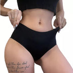 Calcinha preta feminina cintura alta modelo conforto.