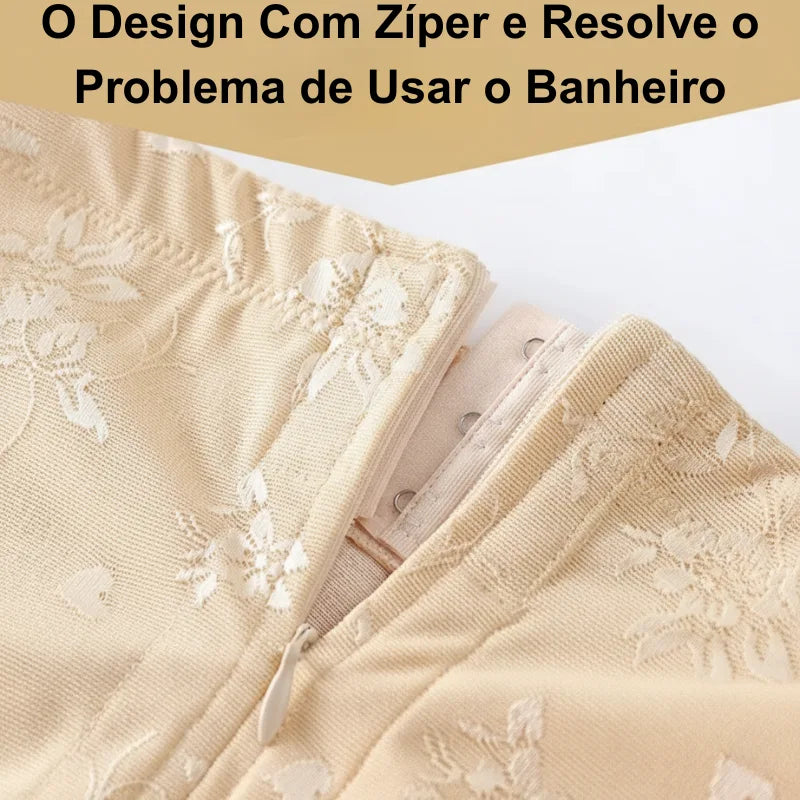Cinta calcinha modeladora com zíper lateral: design prático para facilitar o uso