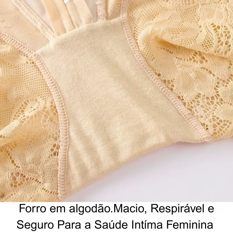 Forro interno em algodão da calcinha modeladora cintura alta: macio e respirável