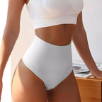 Conjunto lingerie branco modelador - top e calcinha cintura alta sem costura