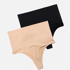 Calcinha modeladora cintura alta bege e preta lingerie feminina confortável