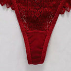 Tanga renda vermelha bordado floral - lingerie feminina sensual moda íntima