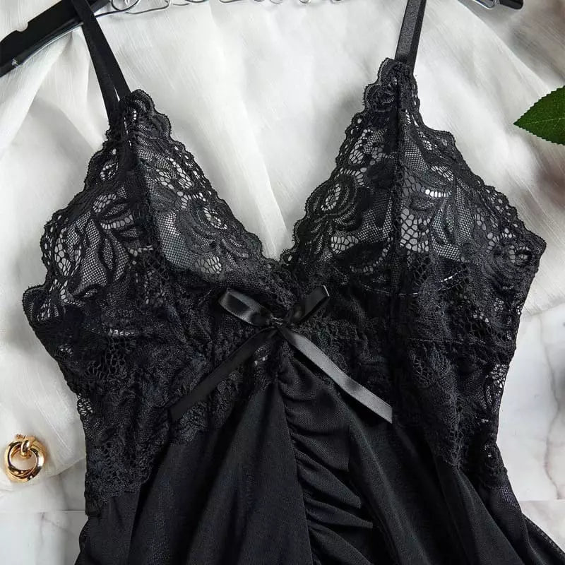 Sutiã preto rendado com laço frontal lingerie feminina sensual