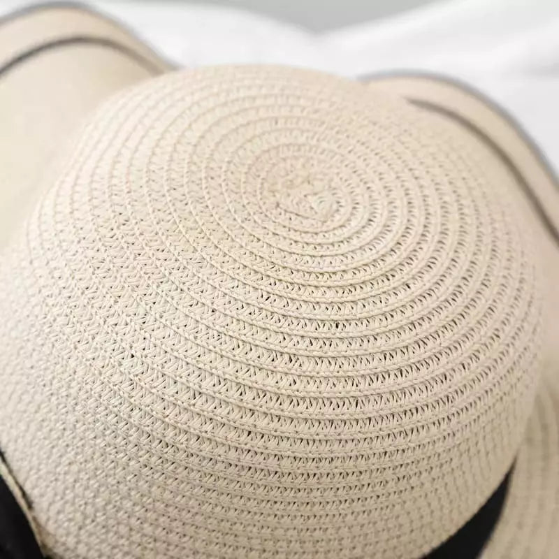 Textura chapéu palha natural trançado artesanal - detalhe topo qualidade premium femininoTentar novamente