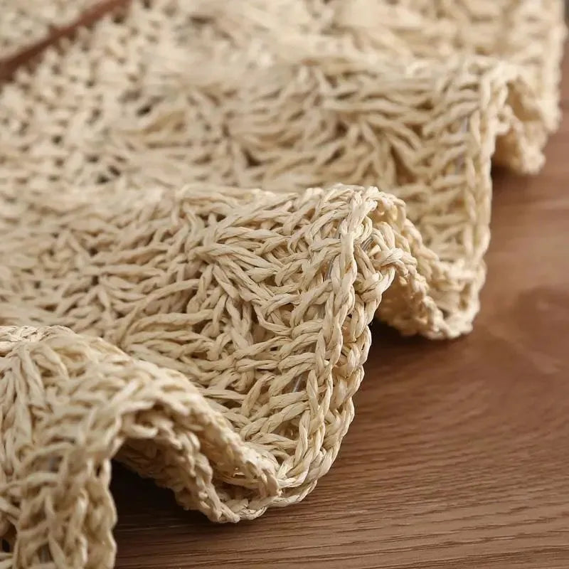 Bolsas de palha natural trançada artesanal - acessórios sustentáveis femininos verão boho