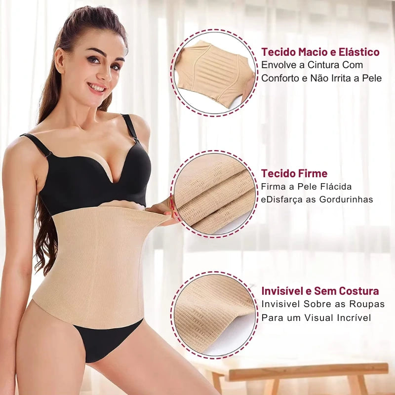 Detalhes do tecido e benefícios da cinta modeladora de alta compressão
