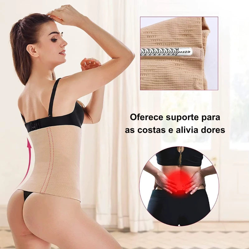 Cinta modeladora com suporte para costas e alívio de dores lombares
