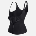 Modelador corporal feminino com zíper frontal, ideal para definir a cintura e postura.