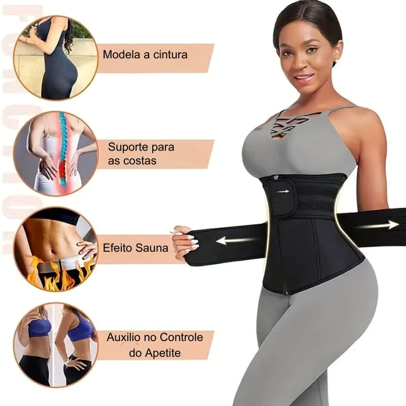 Cinta para barriga com benefícios: modela cintura, suporte costas, efeito sauna e controle apetite