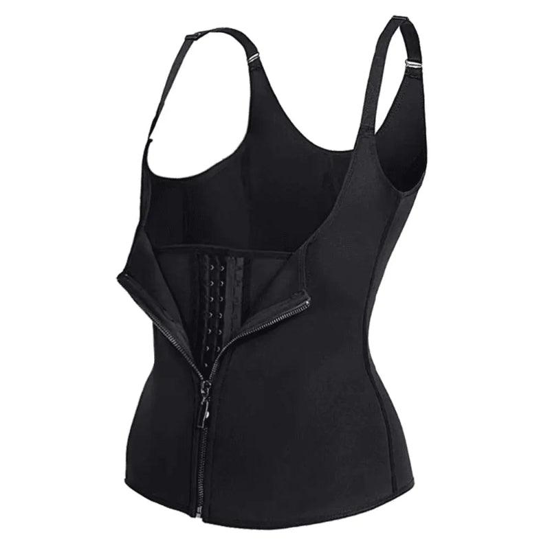 Modelador corporal feminino com zíper frontal, ideal para definir a cintura e postura.