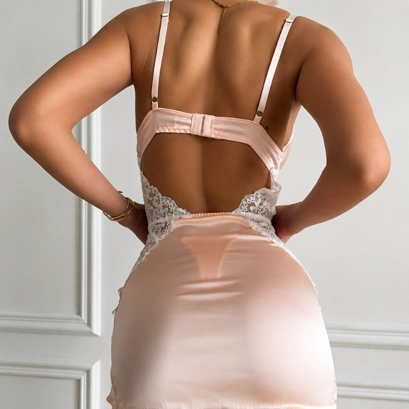 Conjunto Camisola Sensual Rendada Avelis