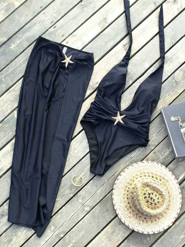 maiô feminino elegante, maiô elegante, maiô e saida de praia, maiô com saída de praia, Kit Maiô, Conjunto maiô