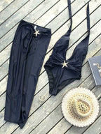maiô feminino elegante, maiô elegante, maiô e saida de praia, maiô com saída de praia, Kit Maiô, Conjunto maiô