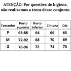 Conjunto Sensual Transformação Tabela de medidas  do P ao G