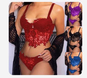 Imagem de lingerie vermelha decotada e rendada