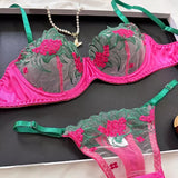Conjunto de Lingerie Rendada Rosa