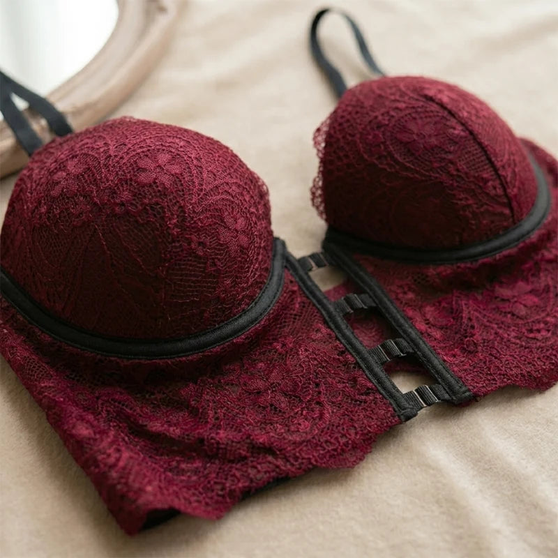 Conjunto de Lingerie Cintura Alta Mistério e Paixão