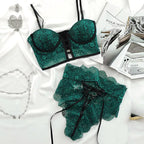 Conjunto de Lingerie Cintura Alta Mistério e Paixão