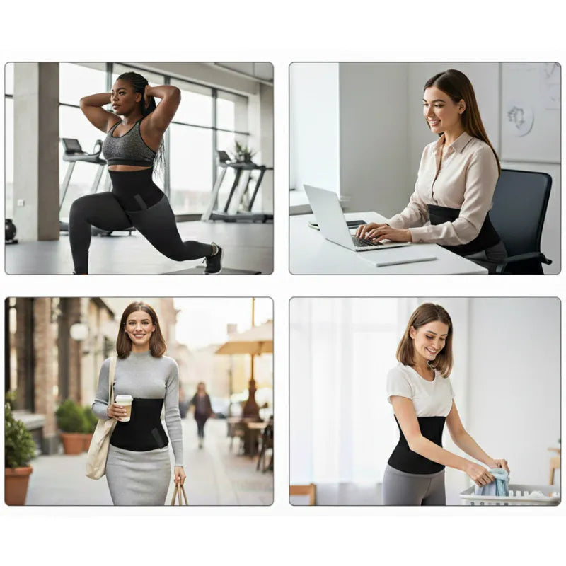 Faixa abdominal feminina para treino, trabalho e uso diário com suporte modelador