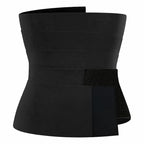 Faixa abdominal elástica preta modeladora com velcro e compressão ajustável