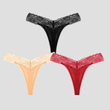 Kit de Calcinha Rendada Preta; Vermelha e Amarelo