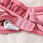 Sutiã rosa com alças ajustáveis e fechamento múltiplo, lingerie feminina confortável