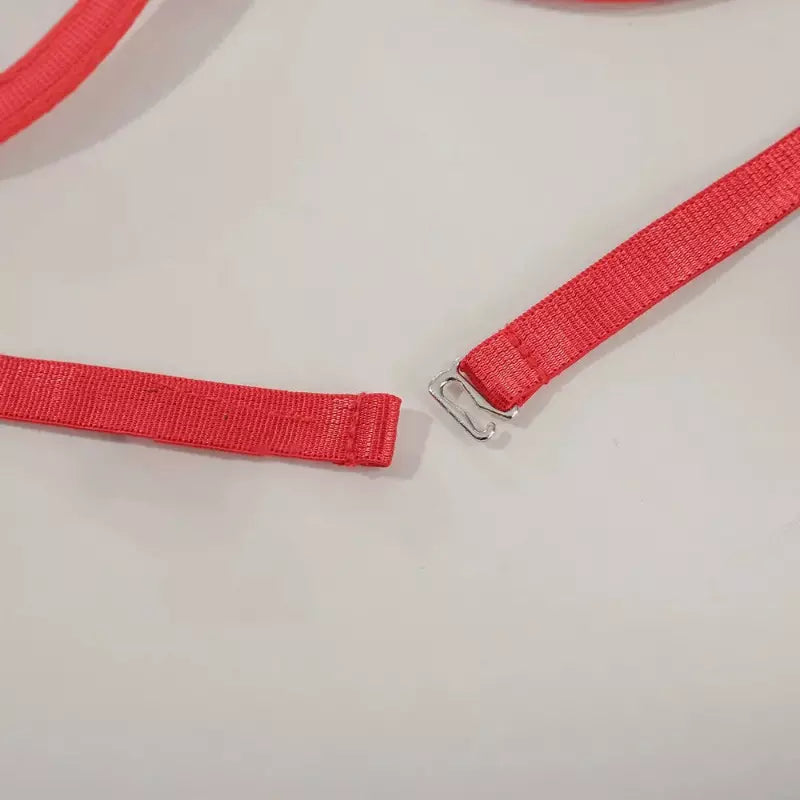 Alça de sutiã vermelha com fecho ajustável - acessório lingerie feminina