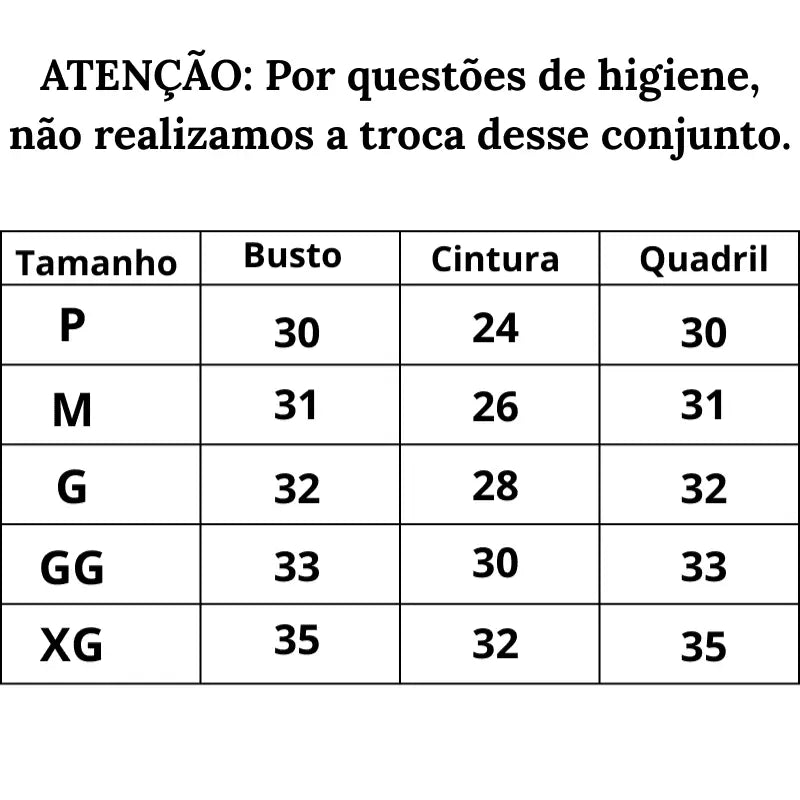 Lingerie_Rendada_Toque_Final_Tabela_de_Tamanhos do P ao XG