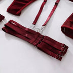 Kit acessórios lingerie vermelha cinta-liga suspensórios fivelas ajustáveis harness