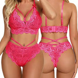 Lingerie Sensual Rendada Rosa