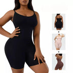Body modelador plus size em três cores: preto, nude e marrom. Alças finas e tecido compressivo para modelar curvas.