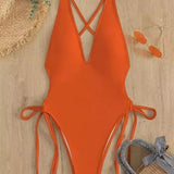 Maiô Cavado Fio Dental Laranja