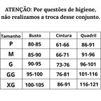 Tabela de medidas do P ao XG Maiô SwimOne